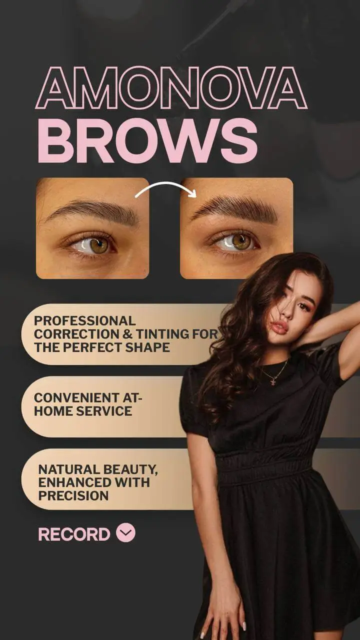 Eyebrow shaping, example of work